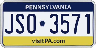 PA license plate JSO3571