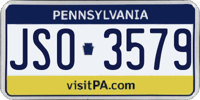 PA license plate JSO3579