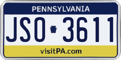PA license plate JSO3611