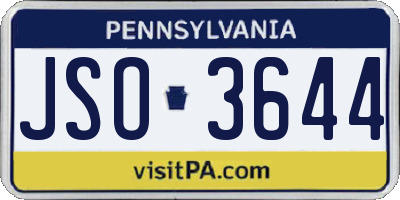 PA license plate JSO3644