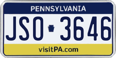PA license plate JSO3646