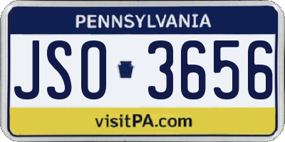 PA license plate JSO3656