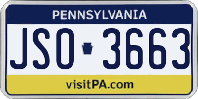 PA license plate JSO3663