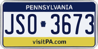 PA license plate JSO3673