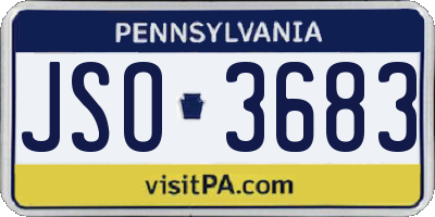 PA license plate JSO3683