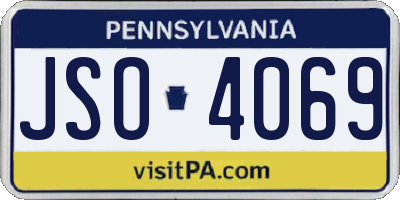 PA license plate JSO4069