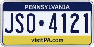 PA license plate JSO4121