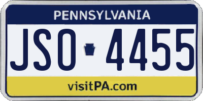 PA license plate JSO4455