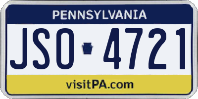 PA license plate JSO4721