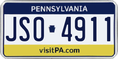 PA license plate JSO4911