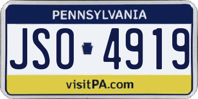PA license plate JSO4919