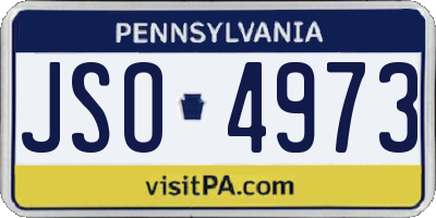 PA license plate JSO4973