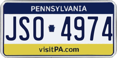 PA license plate JSO4974