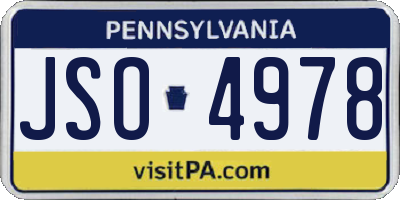 PA license plate JSO4978