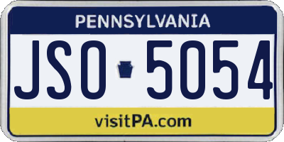 PA license plate JSO5054