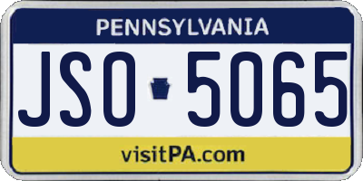 PA license plate JSO5065