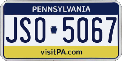 PA license plate JSO5067