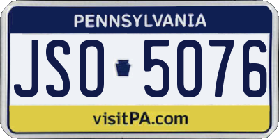 PA license plate JSO5076