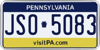 PA license plate JSO5083