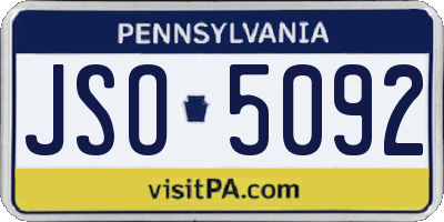 PA license plate JSO5092