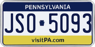 PA license plate JSO5093