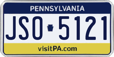 PA license plate JSO5121