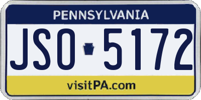 PA license plate JSO5172