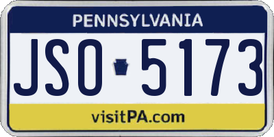 PA license plate JSO5173