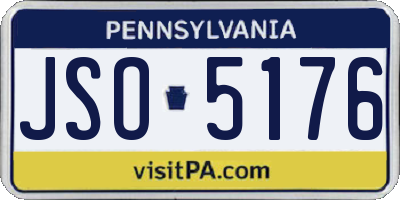 PA license plate JSO5176