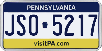PA license plate JSO5217