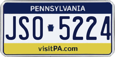 PA license plate JSO5224