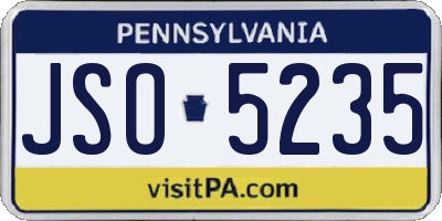 PA license plate JSO5235