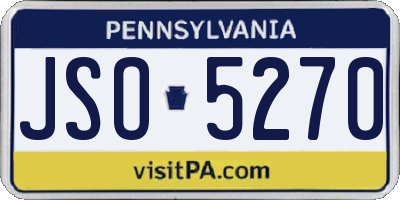PA license plate JSO5270