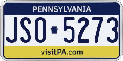 PA license plate JSO5273