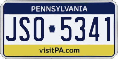 PA license plate JSO5341
