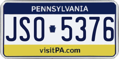 PA license plate JSO5376
