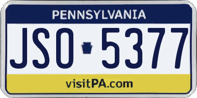 PA license plate JSO5377