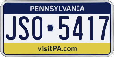 PA license plate JSO5417