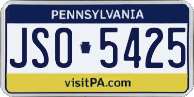PA license plate JSO5425