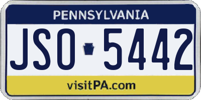 PA license plate JSO5442