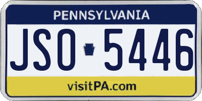 PA license plate JSO5446