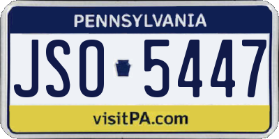 PA license plate JSO5447