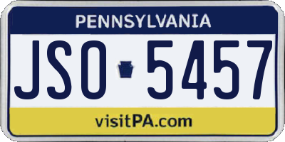 PA license plate JSO5457