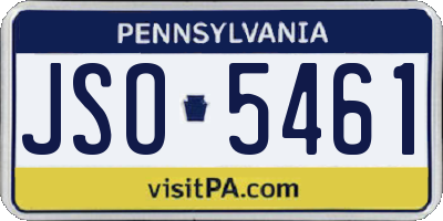 PA license plate JSO5461