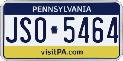 PA license plate JSO5464