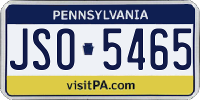 PA license plate JSO5465