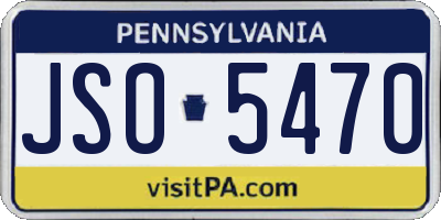 PA license plate JSO5470