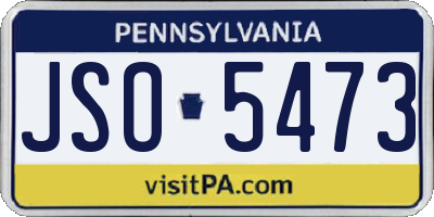 PA license plate JSO5473
