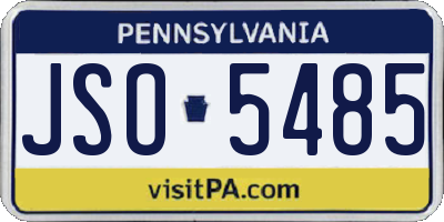 PA license plate JSO5485
