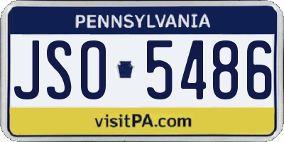 PA license plate JSO5486
